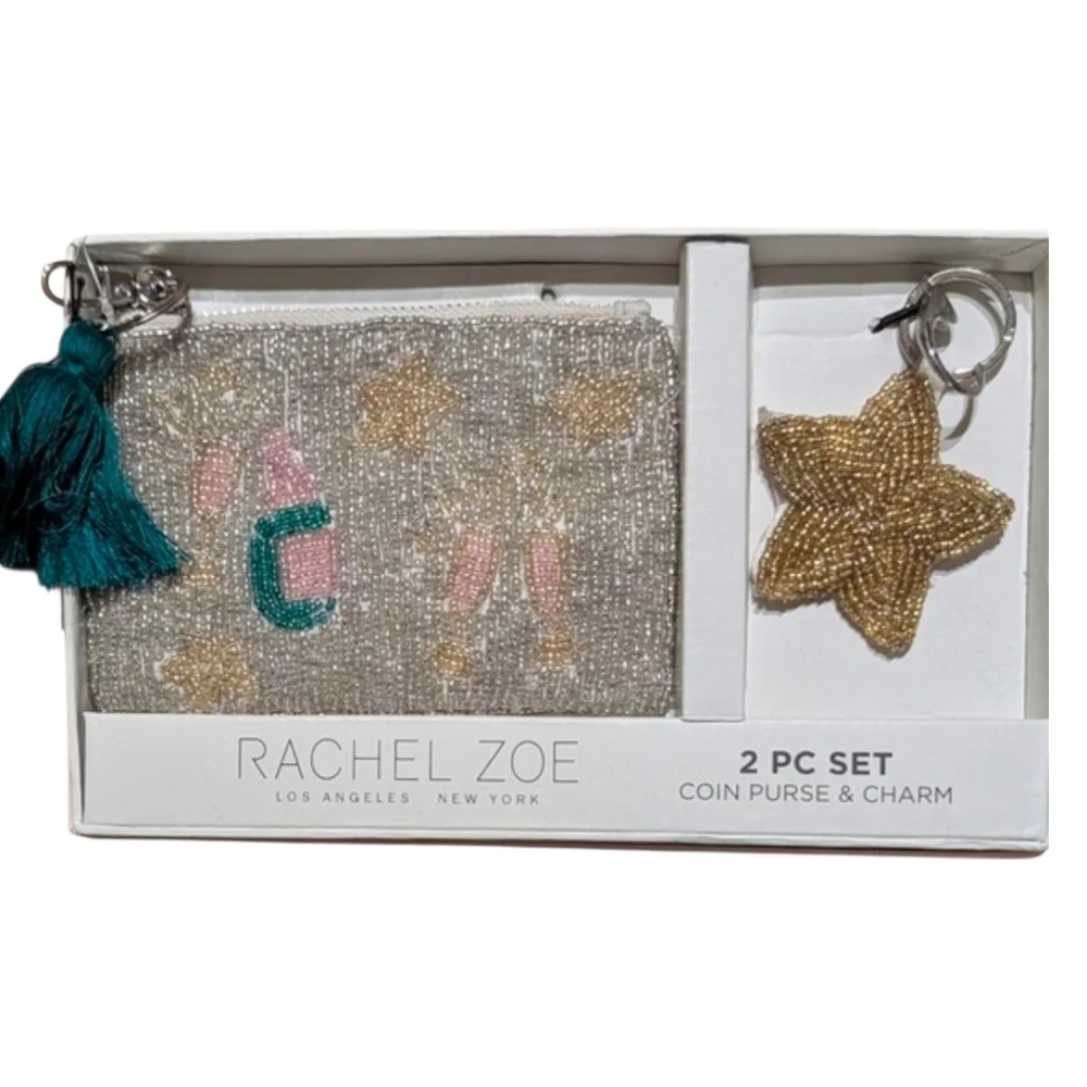 🤍🔹️Rachel Zoe🔹️ Beaded Coin Purse and Star - Keychain Or Bag Charm